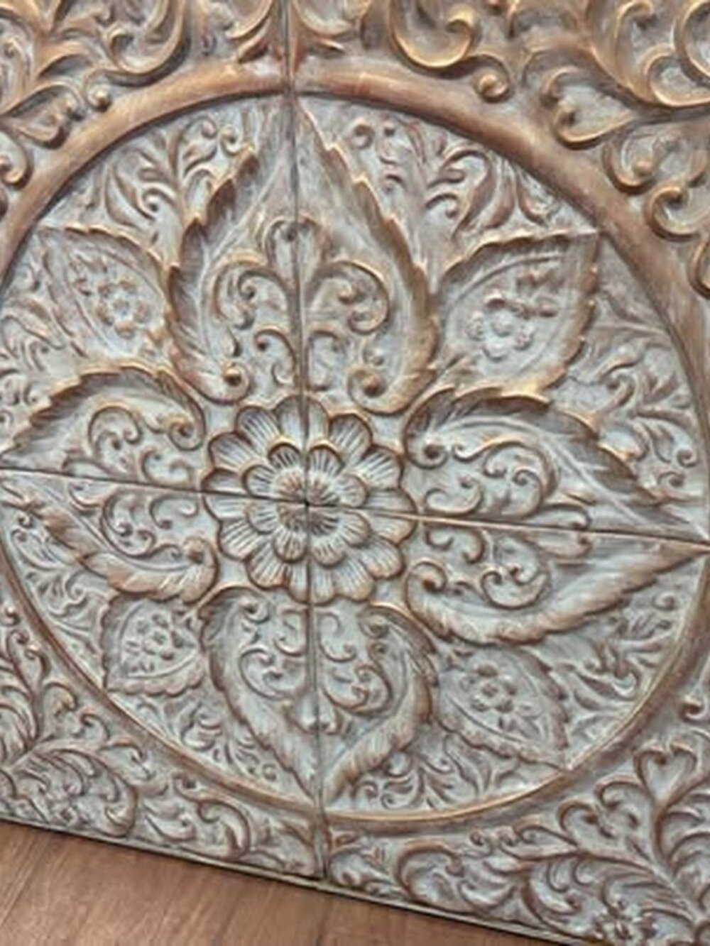 Carved Floral Mandala Wall Art